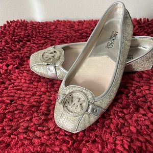 Michael kors silver bling flats